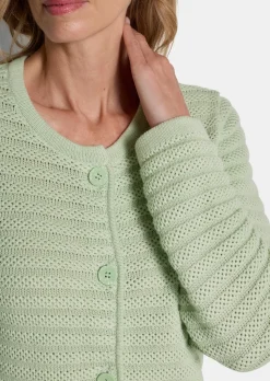 Ajour-Strickjacke aus reiner Baumwolle