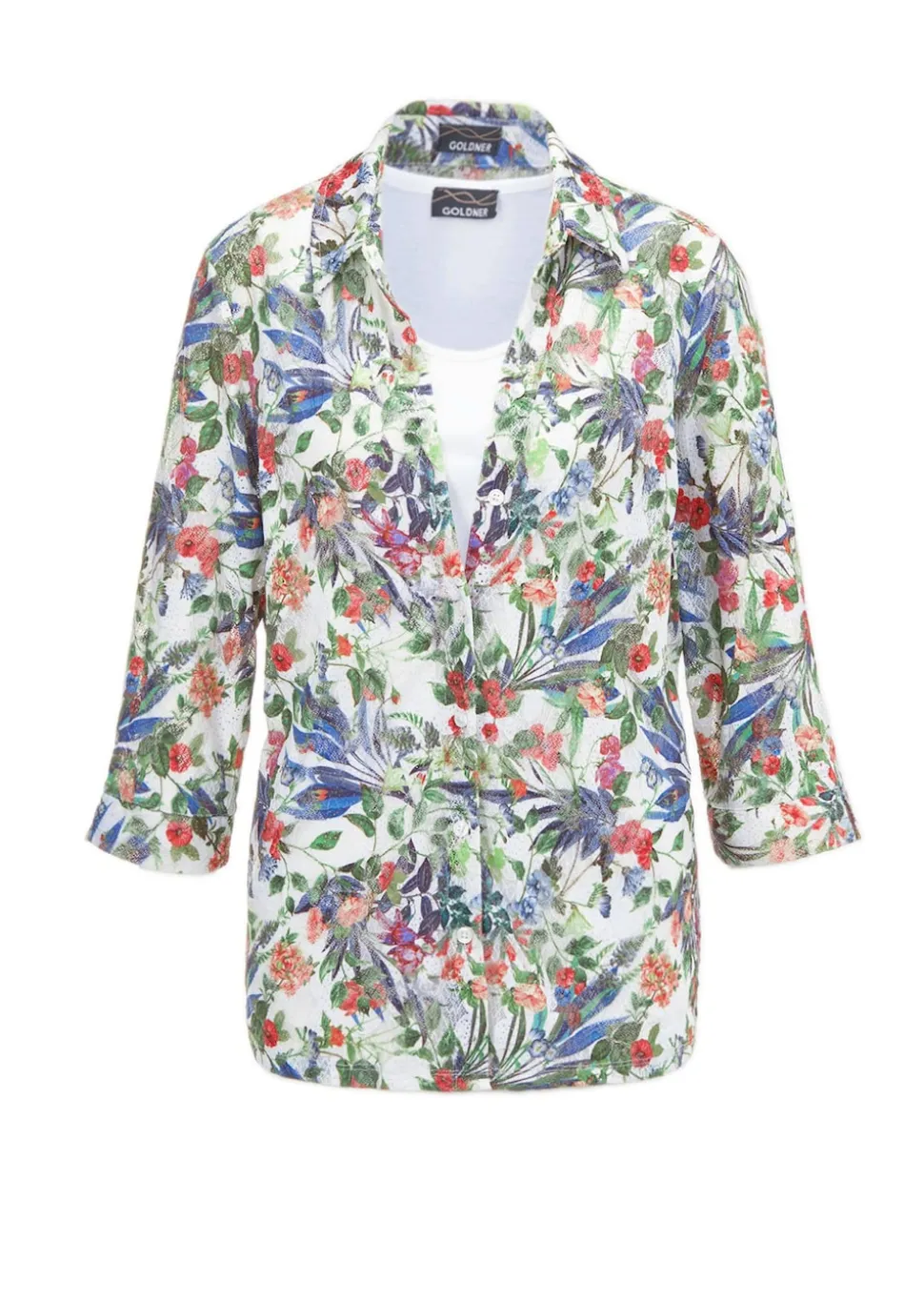 Attraktives Set aus Spitzenbluse und Jerseytop