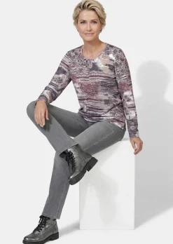 Außergewöhnliches Druckstrickshirt