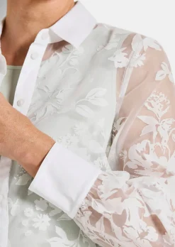 Ausbrenner-Bluse mit Blumenmuster