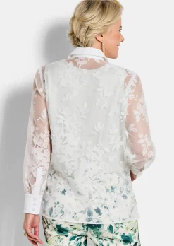 Ausbrenner-Bluse mit Blumenmuster