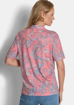 Ausbrenner-Shirt mit Polokragen