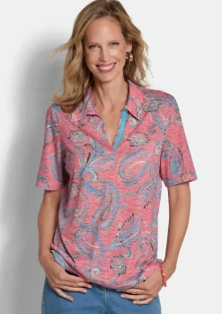 Ausbrenner-Shirt mit Polokragen