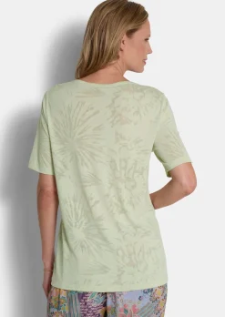 Ausbrenner-Shirt mit U-Boot-Ausschnitt