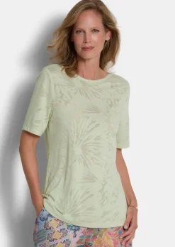 Ausbrenner-Shirt mit U-Boot-Ausschnitt