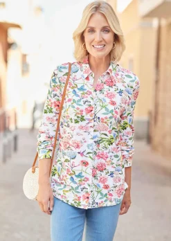 Ausdrucksstarke Jerseybluse mit Stretchanteil