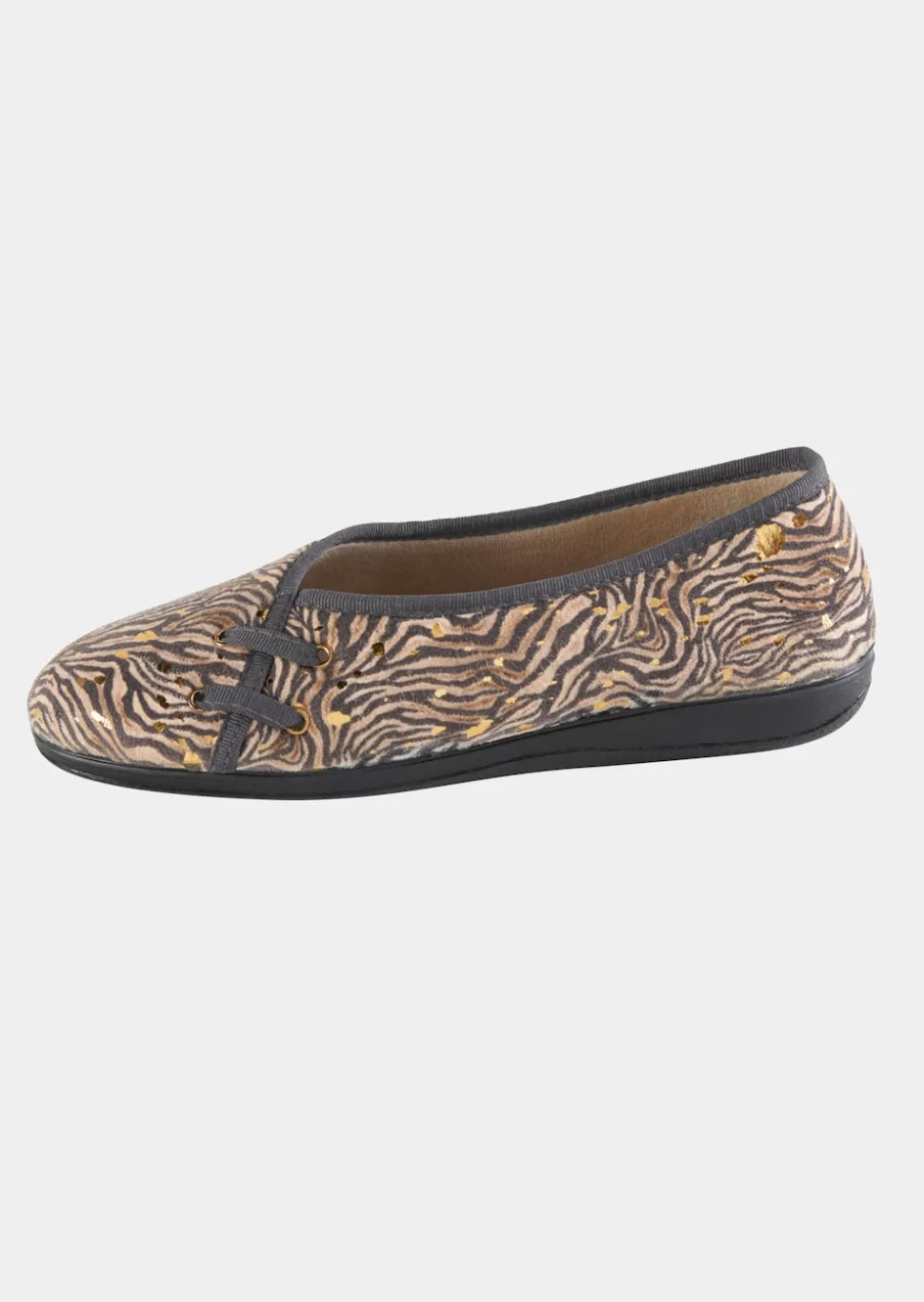 Ballerina-Hausschuhe mit Animal Print