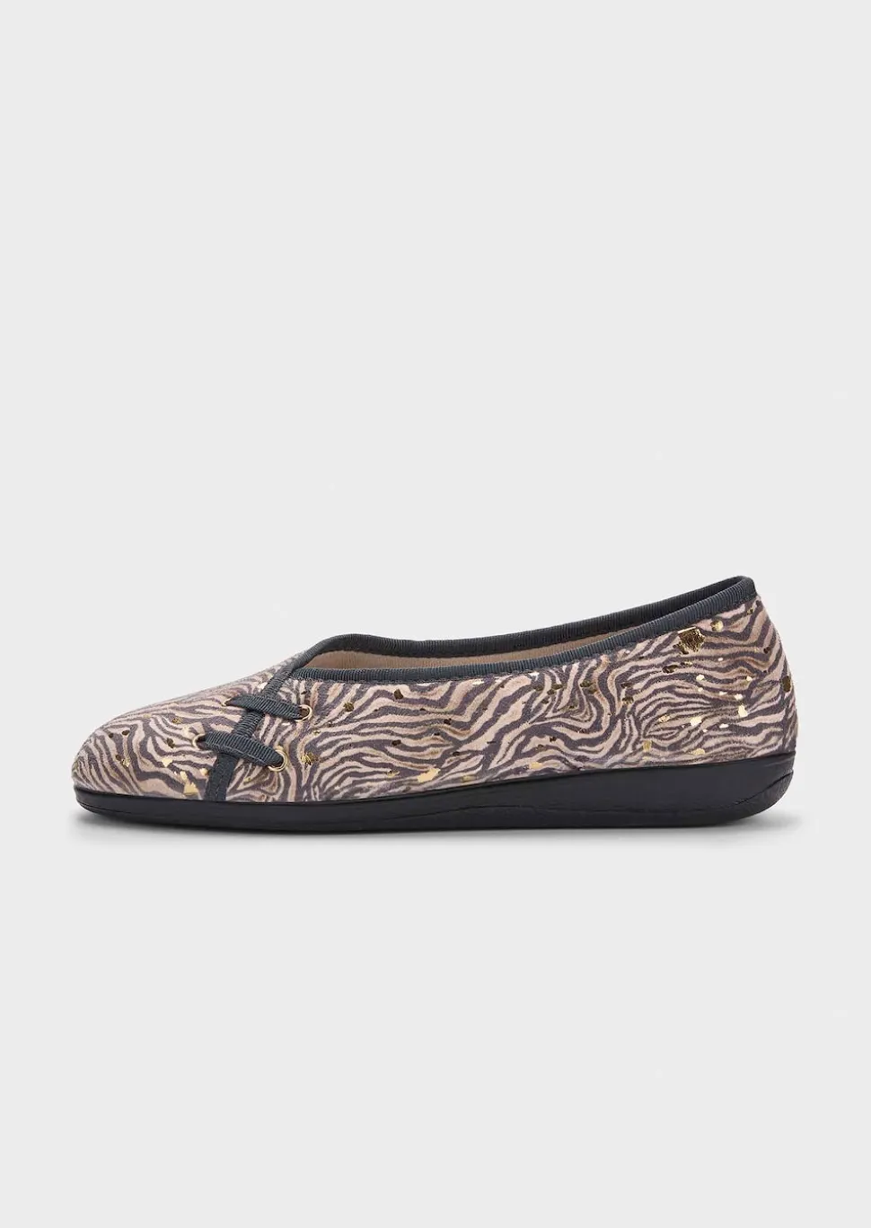 Ballerina-Hausschuhe mit Animal Print