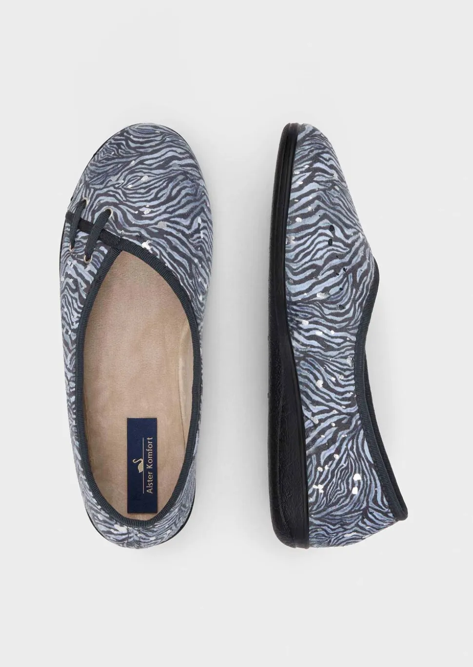 Ballerina-Hausschuhe mit Animal Print