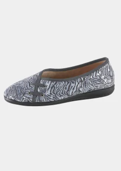 Ballerina-Hausschuhe mit Animal Print