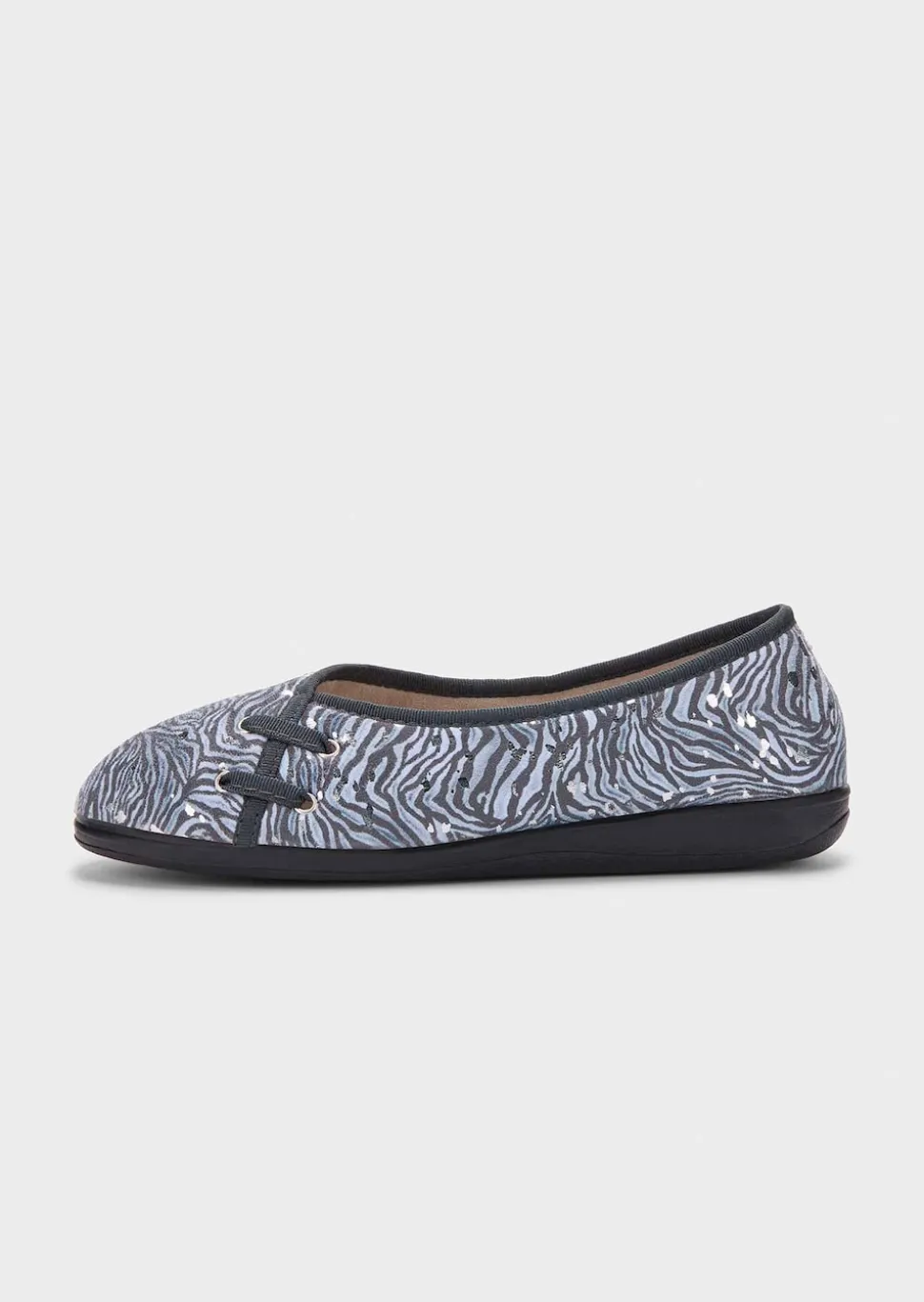 Ballerina-Hausschuhe mit Animal Print