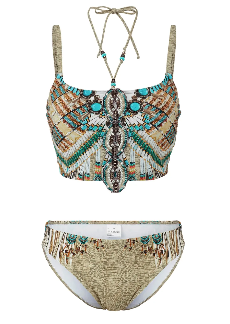 Bandeau-Bikini mit Neckholder