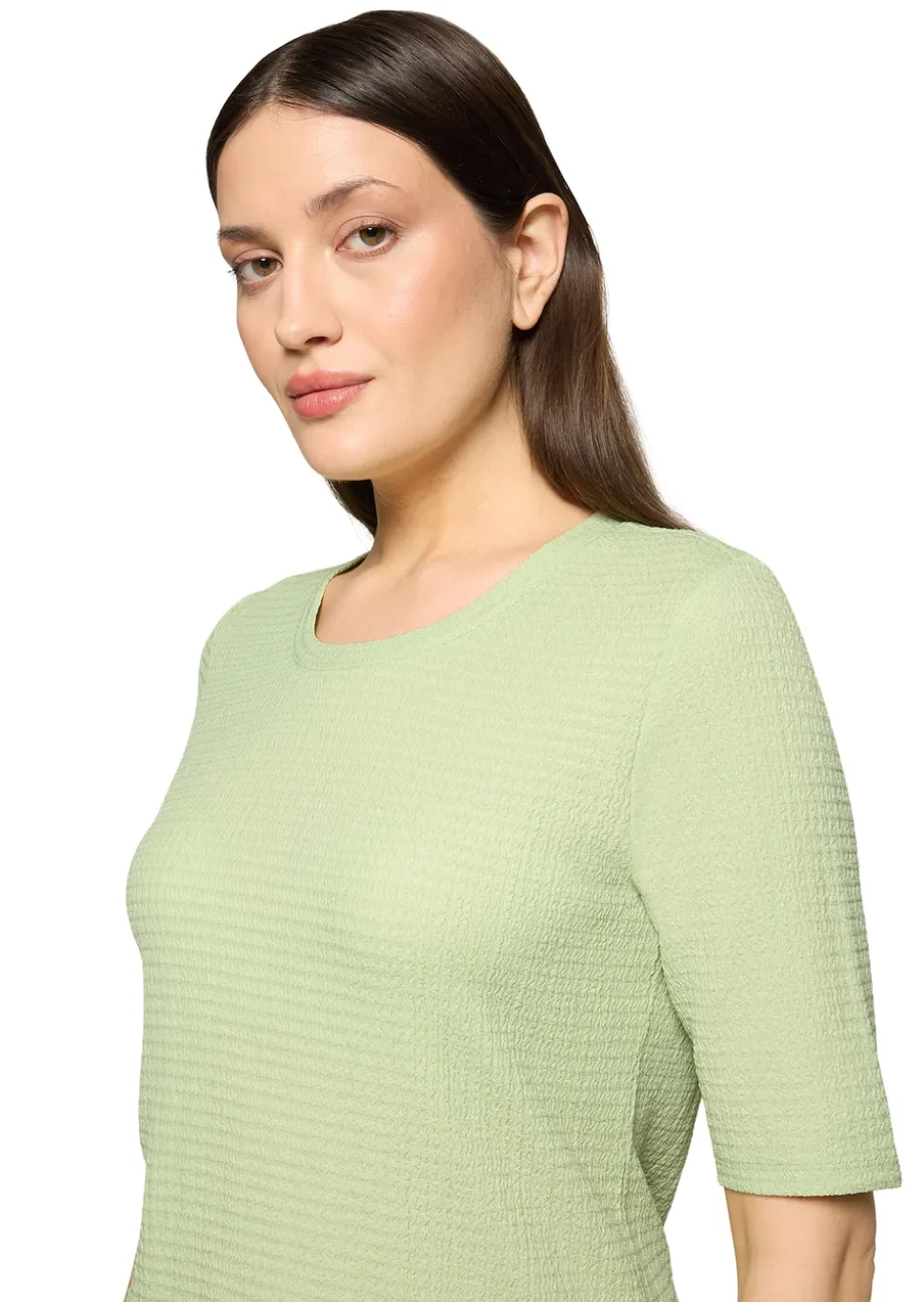 Basic-Shirt in strukturierter Stretch-Qualität