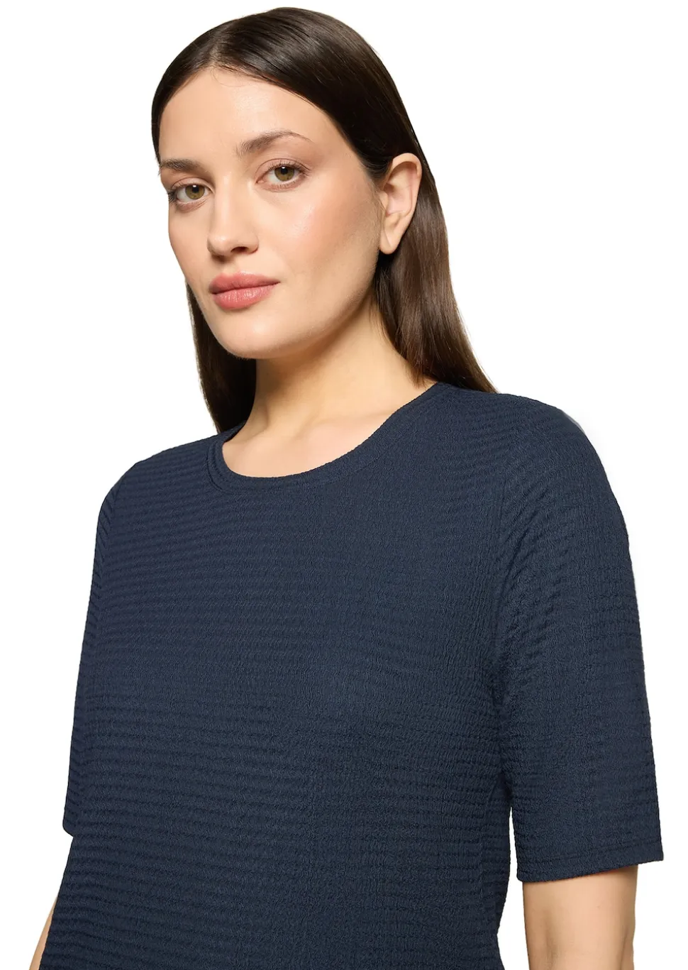 Basic-Shirt in strukturierter Stretch-Qualität