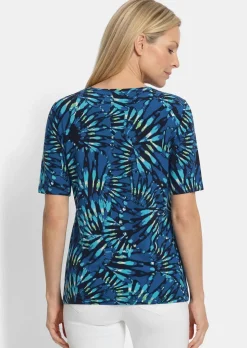 Baumwollshirt mit femininen Blüten