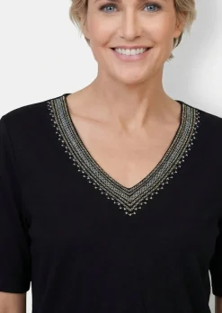 Baumwoll-Shirt mit Stickereien