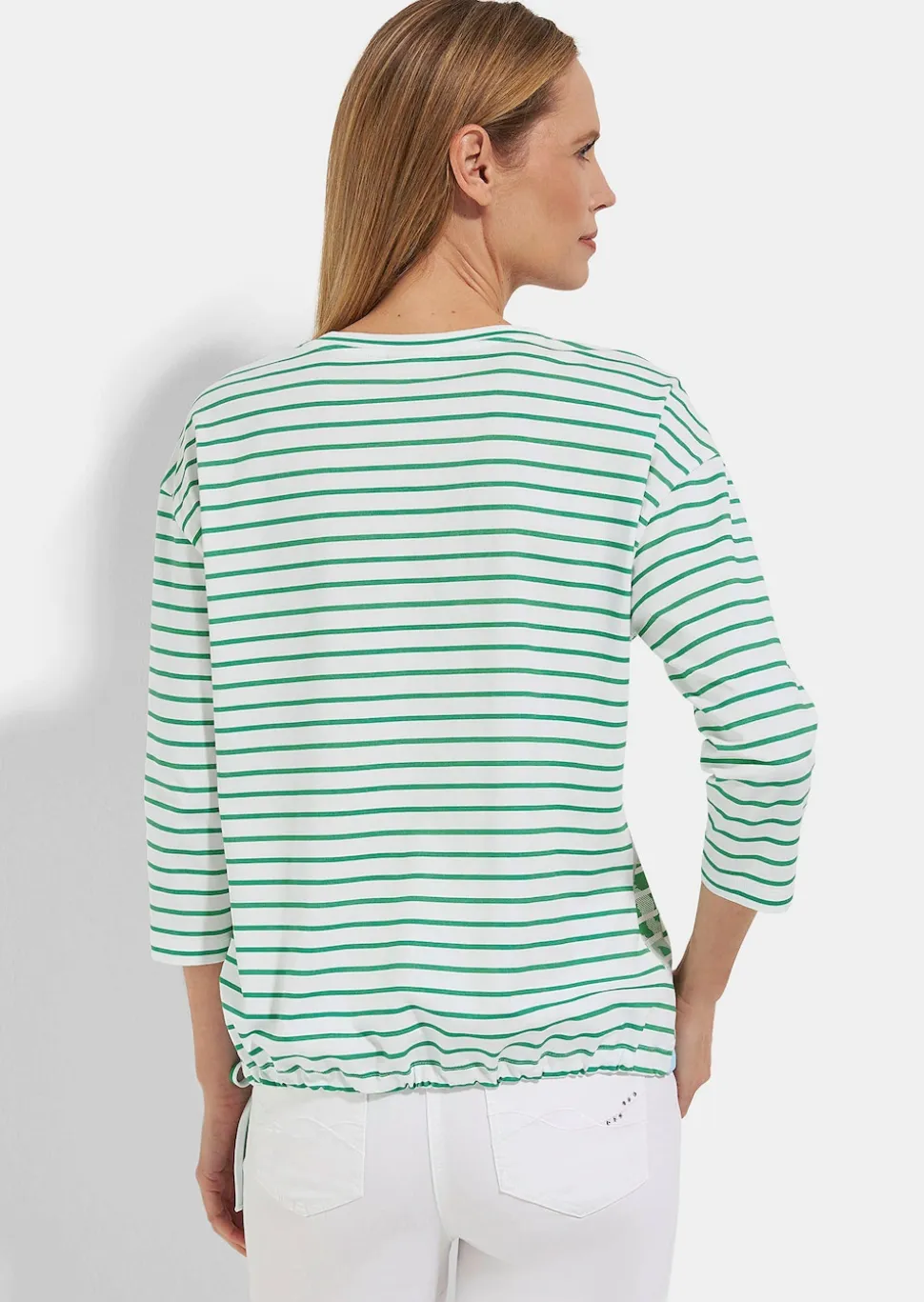 Baumwollshirt mit Tunnelzug am Saum