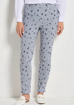 Bengalinhose LOUISA mit Streifen und Blumen
