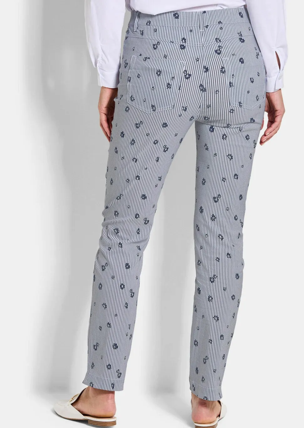 Bengalinhose LOUISA mit Streifen und Blumen