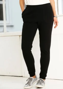 Bequeme Flausch-Freizeithose mit Bündchen