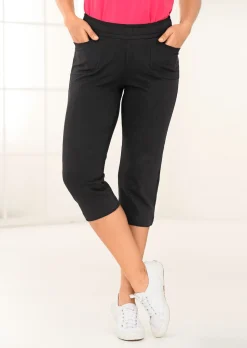 Bequeme 3/4-Freizeithose mit Schlupfbund und Taschen