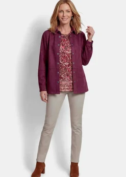 Bequeme Hemdjacke in Veloursleder-Optik