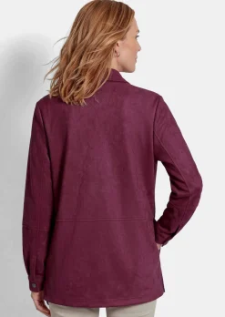 Bequeme Hemdjacke in Veloursleder-Optik