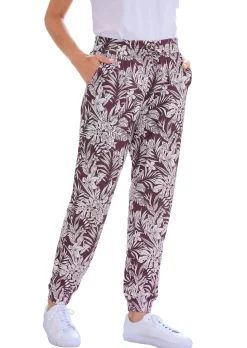Bequeme Jogginghose mit Blätter-Print