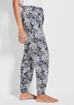 Bequeme Jogginghose mit Blätter-Print