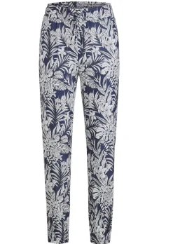 Bequeme Jogginghose mit Blätter-Print
