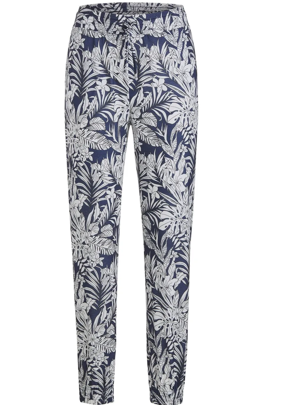 Bequeme Jogginghose mit Blätter-Print