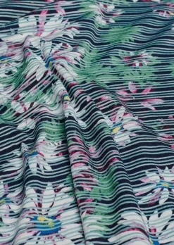 Bequemes Druckshirt in Blumen-Ringeloptik