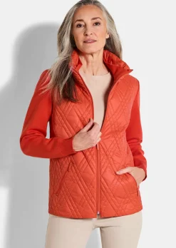 Übergangsjacke aus Strick und Stepp