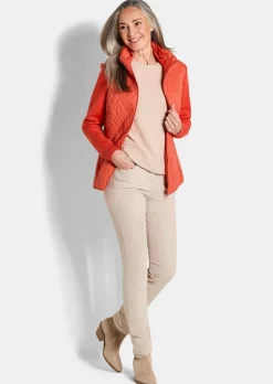 Übergangsjacke aus Strick und Stepp