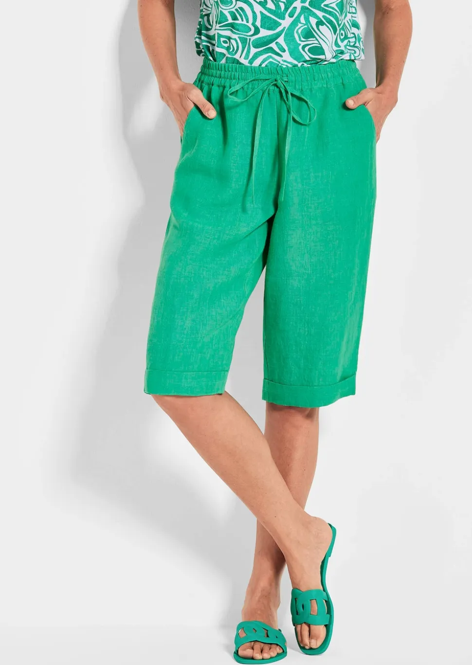 Bermudahose CARLA aus reinem Leinen