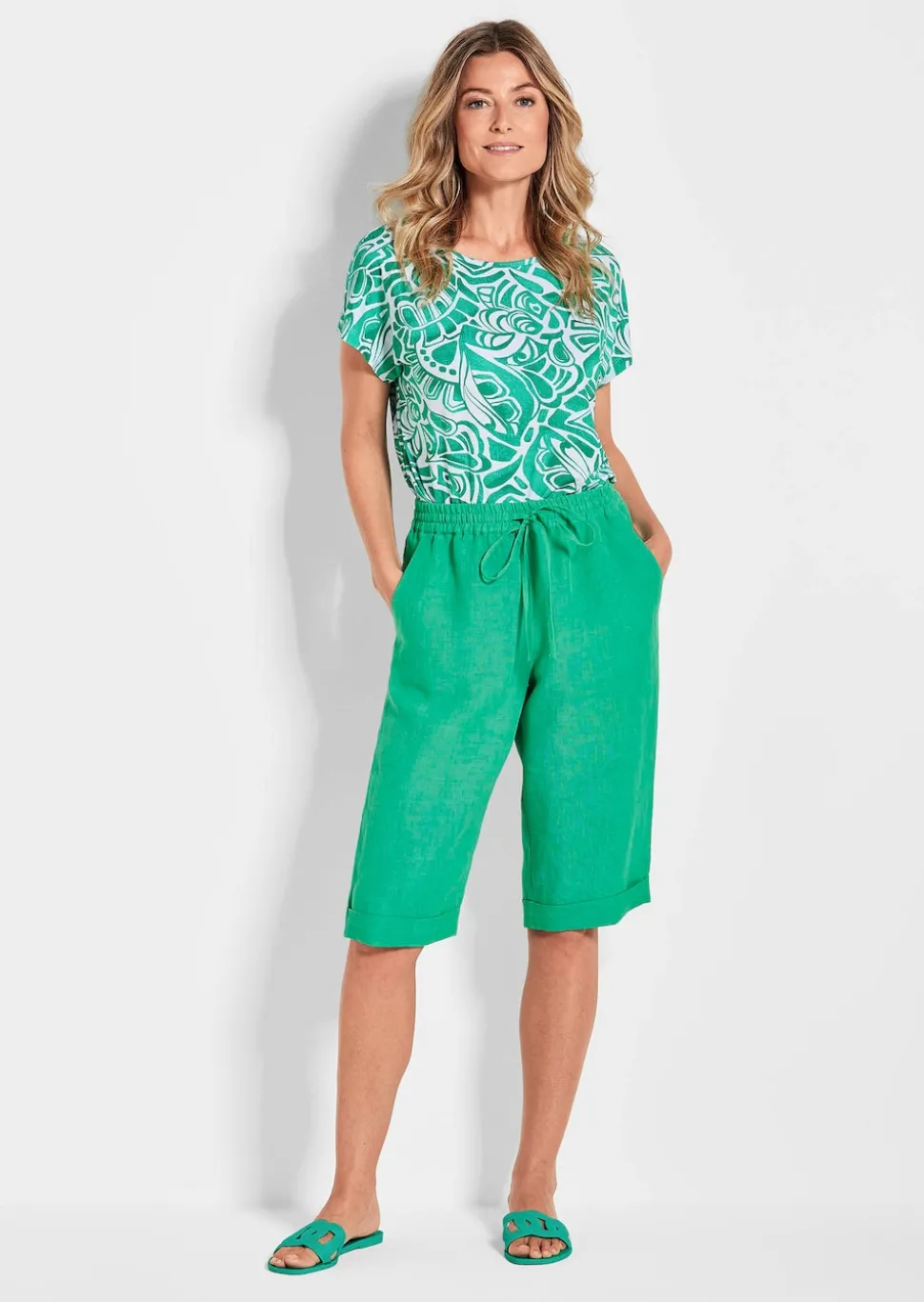 Bermudahose CARLA aus reinem Leinen