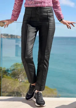 Beschichtete Hose BELLA in Leder-Optik