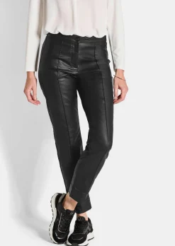 Beschichtete Hose BELLA in Leder-Optik