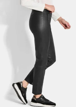 Beschichtete Hose BELLA in Leder-Optik