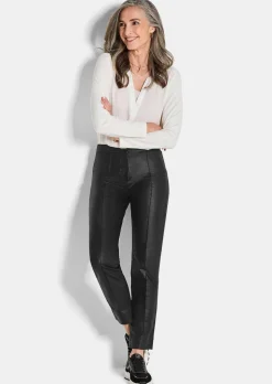 Beschichtete Hose BELLA in Leder-Optik