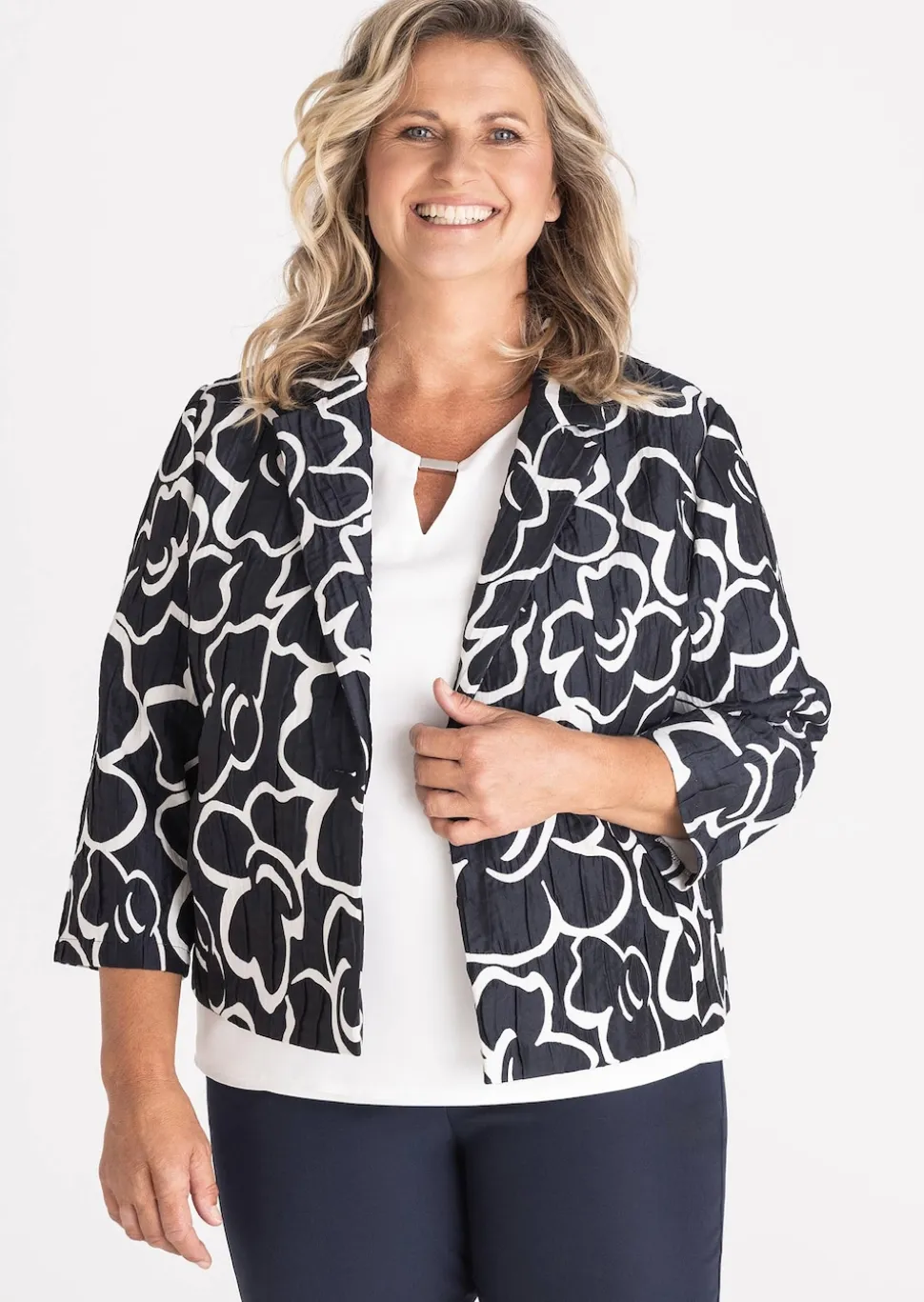 Blazer aus schimmernder Jacquard-Ware