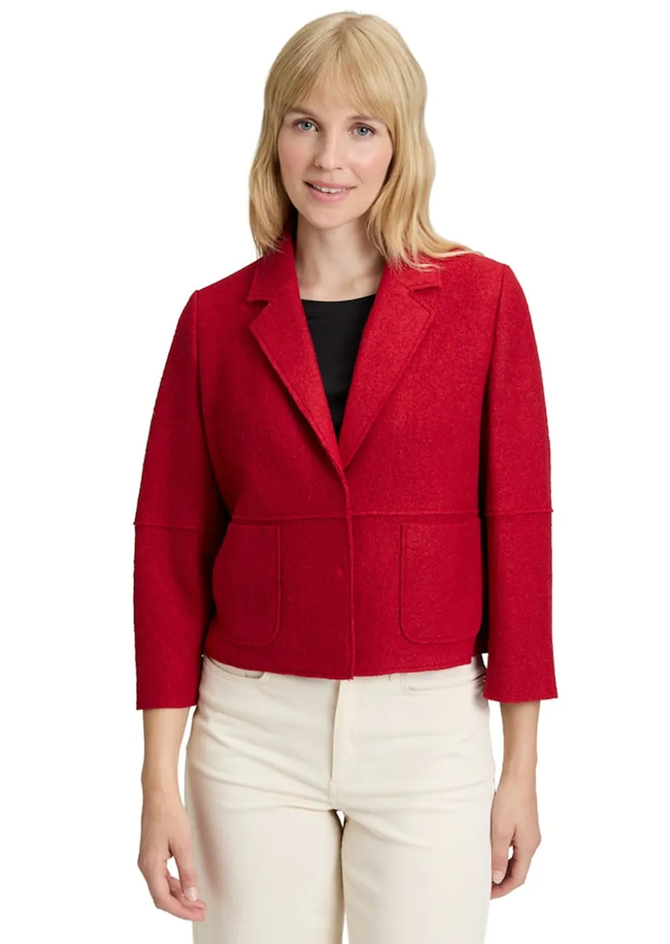 Blazer aus Wollwalk und Viskose