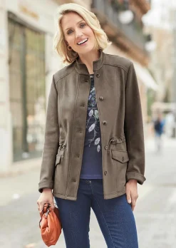 Blazer in weicher Velourslederoptik
