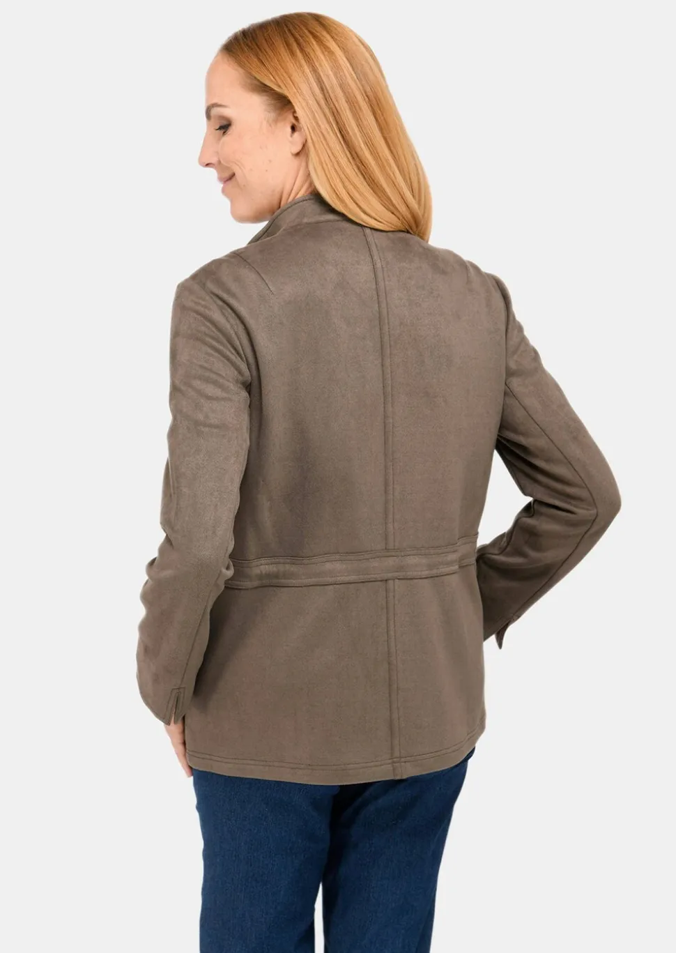 Blazer in weicher Velourslederoptik