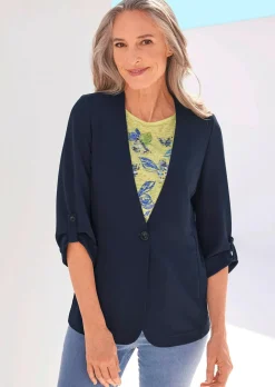 Blazer mit Cardiganausschnitt