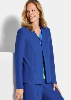 Blazer ohne Revers aus Viskose-Stretch