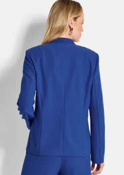 Blazer ohne Revers aus Viskose-Stretch