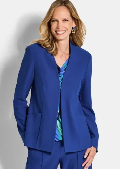 Blazer ohne Revers aus Viskose-Stretch
