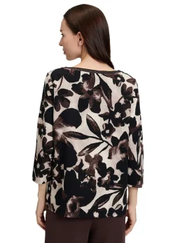 Blumenshirt aus dichter Strukturware