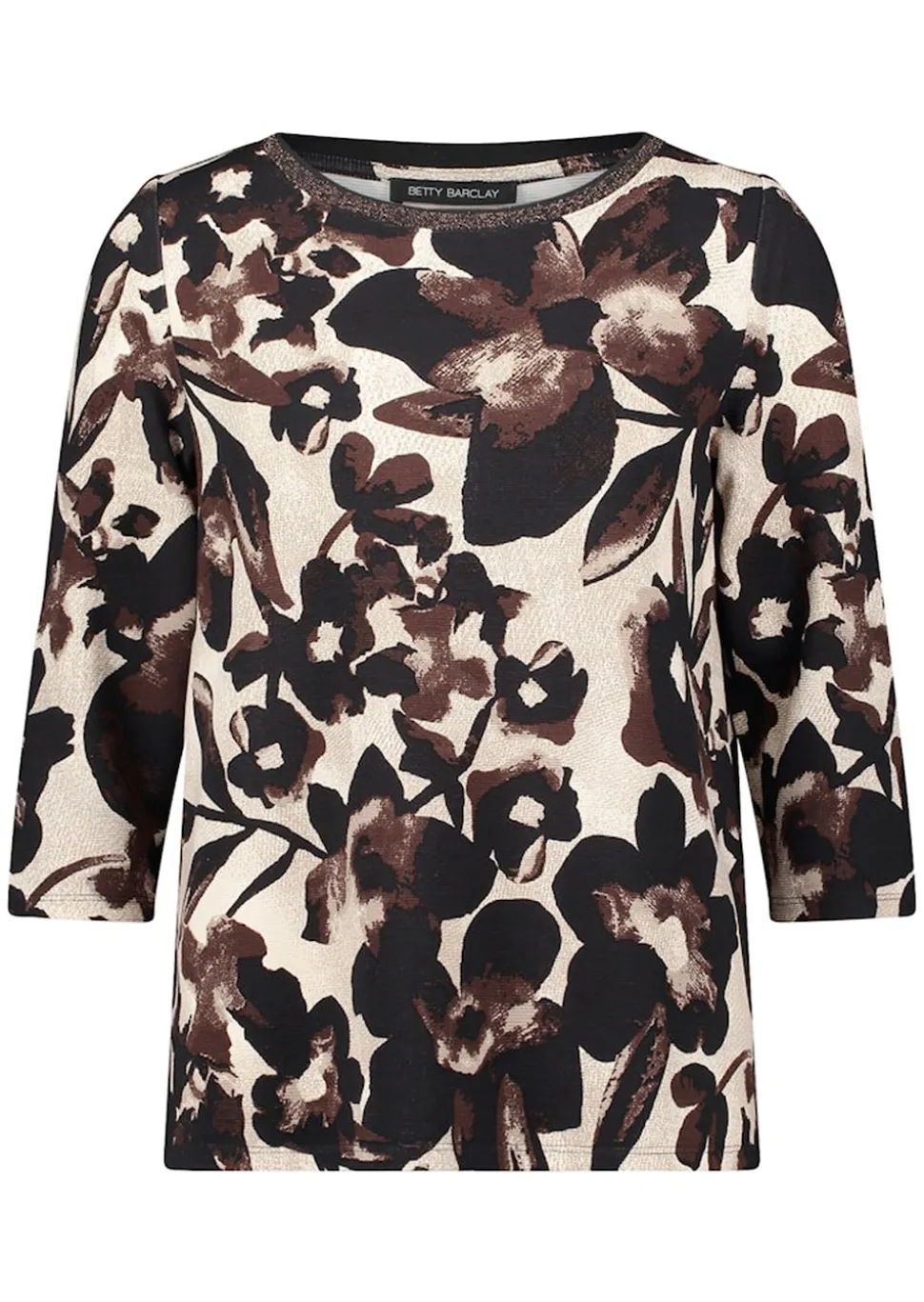 Blumenshirt aus dichter Strukturware